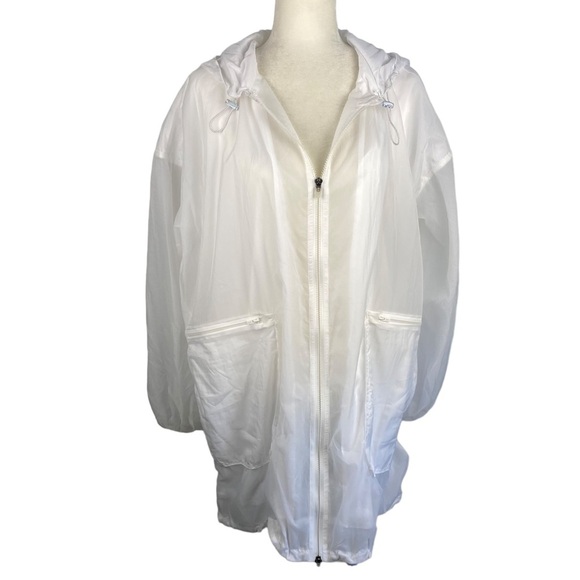 NWT Free people FP movement white lightweight anorak windbreaker long jacket XS - Picture 9 of 13